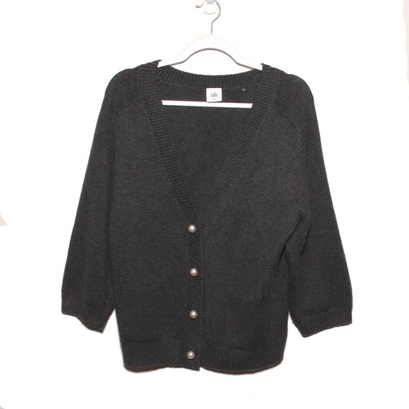 CAbi Sweaters - Cabi Style # 3533 Cardigan Sweater Size Medium V-neck Dark Gray Women's